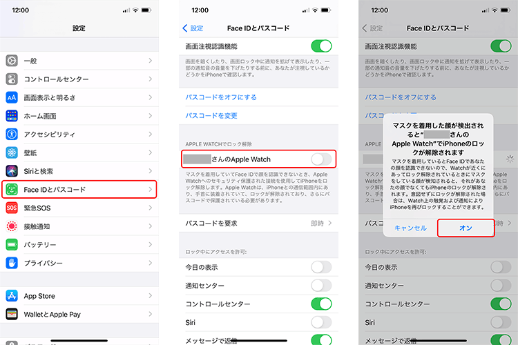マスクをしたままiPhoneの顔認証を回避する方法 iPhoneスクリーンショット