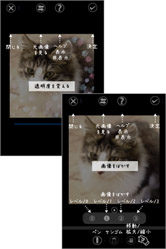 ぼかしや透明度の調整も簡単にできます♪