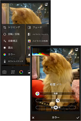 細かい色調補正もスライダー操作で簡単に!
