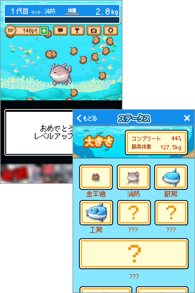 海の生きものを食べさせて大きく育てましょう!