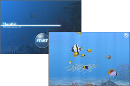 青い海の中を泳ぐ美しい魚たちを眺めましょう!
